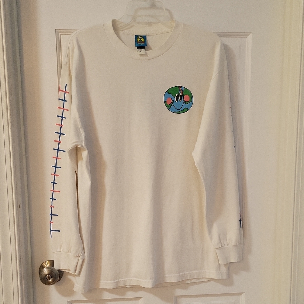 Bored Teenager White Long Sleeve Shirt with Be Kind To Me Graphic